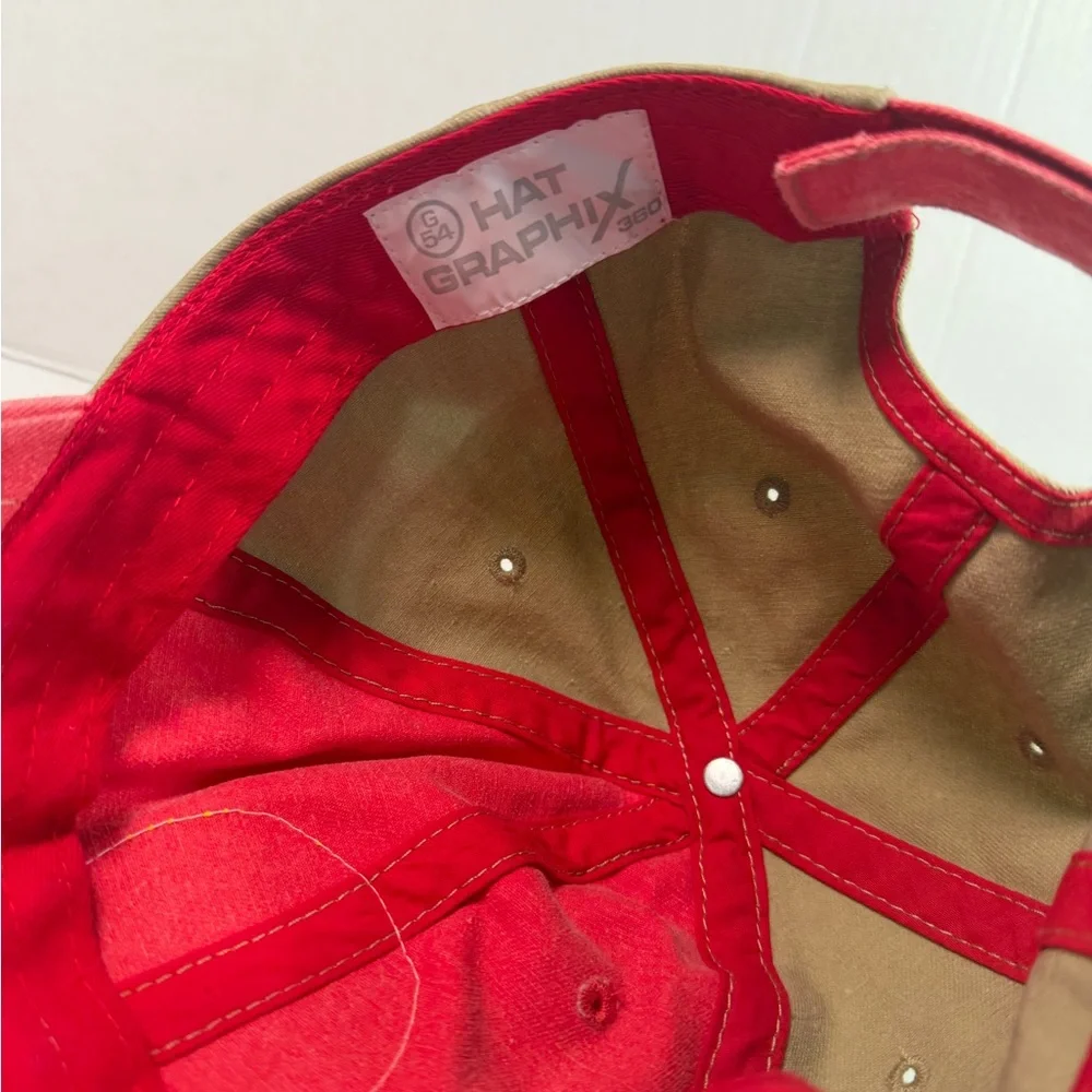 Portland, OR Outdoor Tradition Dad Hat, Faded Red / Khaki - Picture 4 of 5
